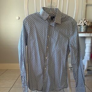 Express Men's Black and White Geometric Shirt